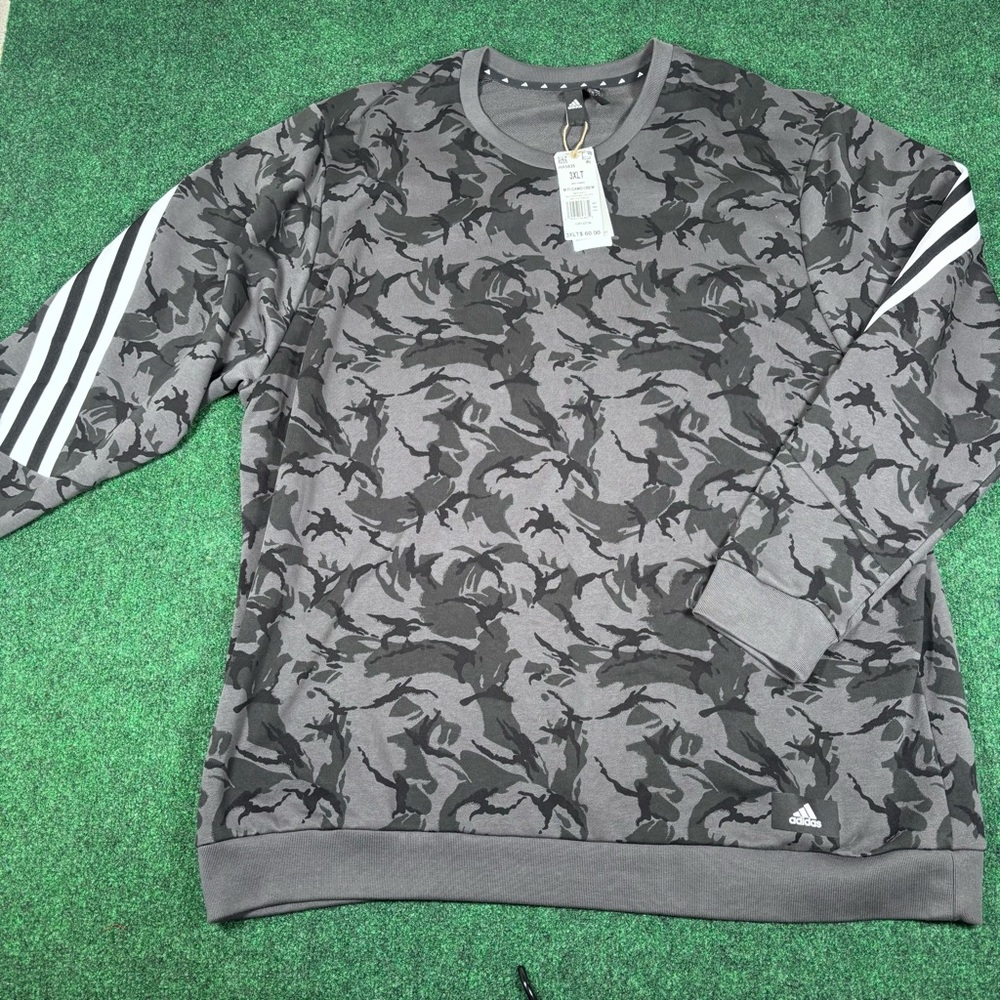 Adidas 3-Stripes Camo Crewneck Sweatshirt Men's 3XL NWT